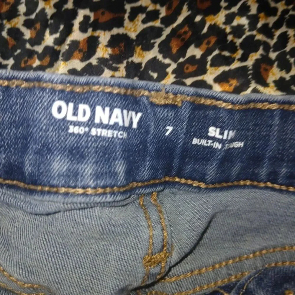 Old Navy Kids Distressed Camo-Patch Jeans size 7